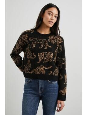 Rails Perci Camel Wild Cat Sweater Designer City Sz M NWOT $238